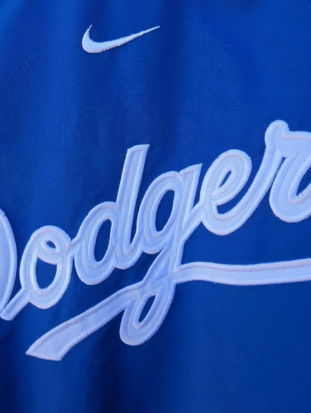 Vintage Nike Team MLB Los Angeles Dodgers Pullover Windbreaker Jacket Blue Mens